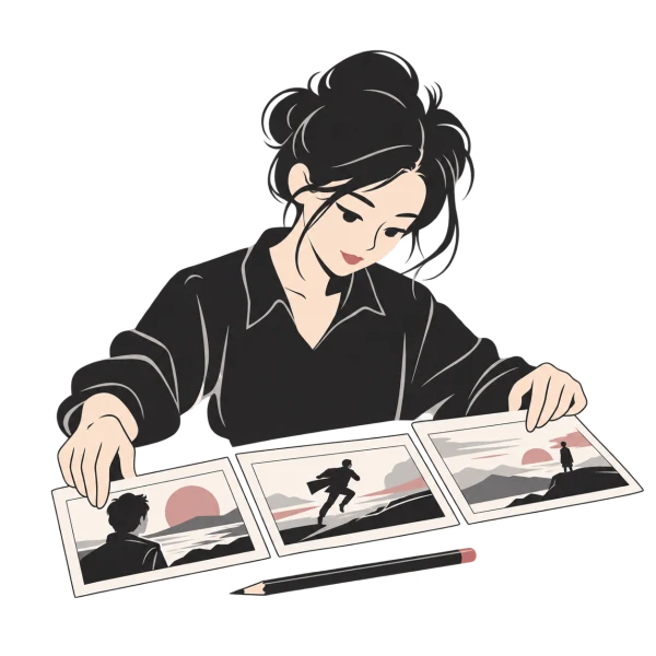 内容策划从企业信息中提炼短视频脚本的插画